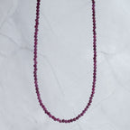 Ruby Gemstone Necklace with Sterling Silver Clasp – 3–4mm | 39–42cm