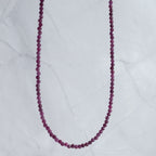 Ruby Gemstone Necklace with Sterling Silver Clasp – 3–4mm | 39–42cm