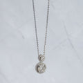 Sterling Silver Double Round Moissanite Pendant & Chain Necklace – 1.4ct