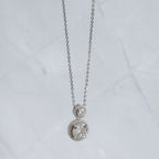Sterling Silver Double Round Moissanite Pendant & Chain Necklace – 1.4ct