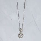 Sterling Silver Double Round Moissanite Pendant & Chain Necklace – 1.4ct