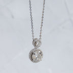Sterling Silver Double Round Moissanite Pendant & Chain Necklace – 1.4ct