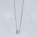 Sterling Silver 0.5ct Moissanite Fixed Pendant Necklace – 40+3cm