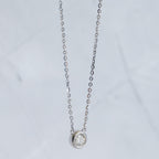 Sterling Silver 0.5ct Moissanite Fixed Pendant Necklace – 40+3cm
