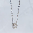 Sterling Silver 0.8ct Moissanite Fixed Pendant Necklace – 40+3cm