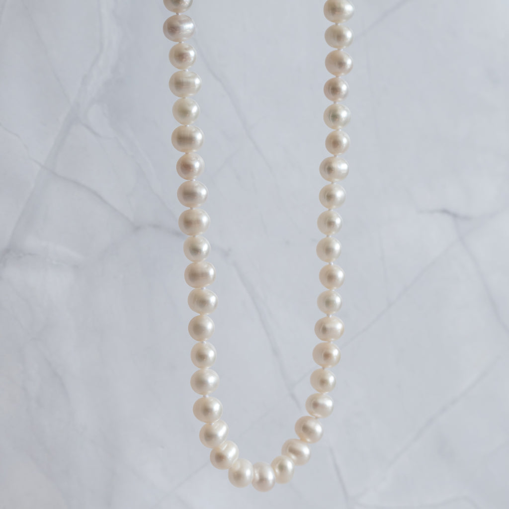 Freshwater Pearl Necklace with Sterling Silver Clasp – 6–7mm | 38–42cm