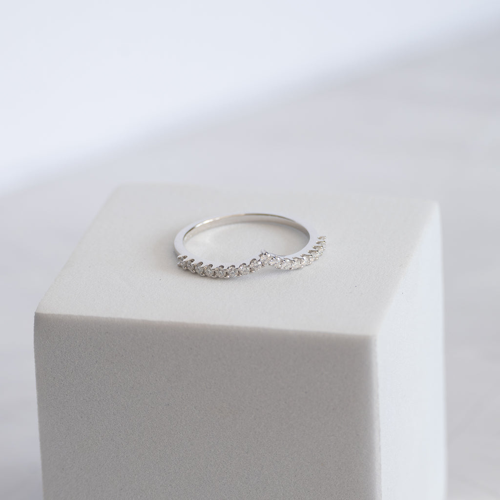 Sterling Silver Moissanite Wishbone Ring – 0.29ct
