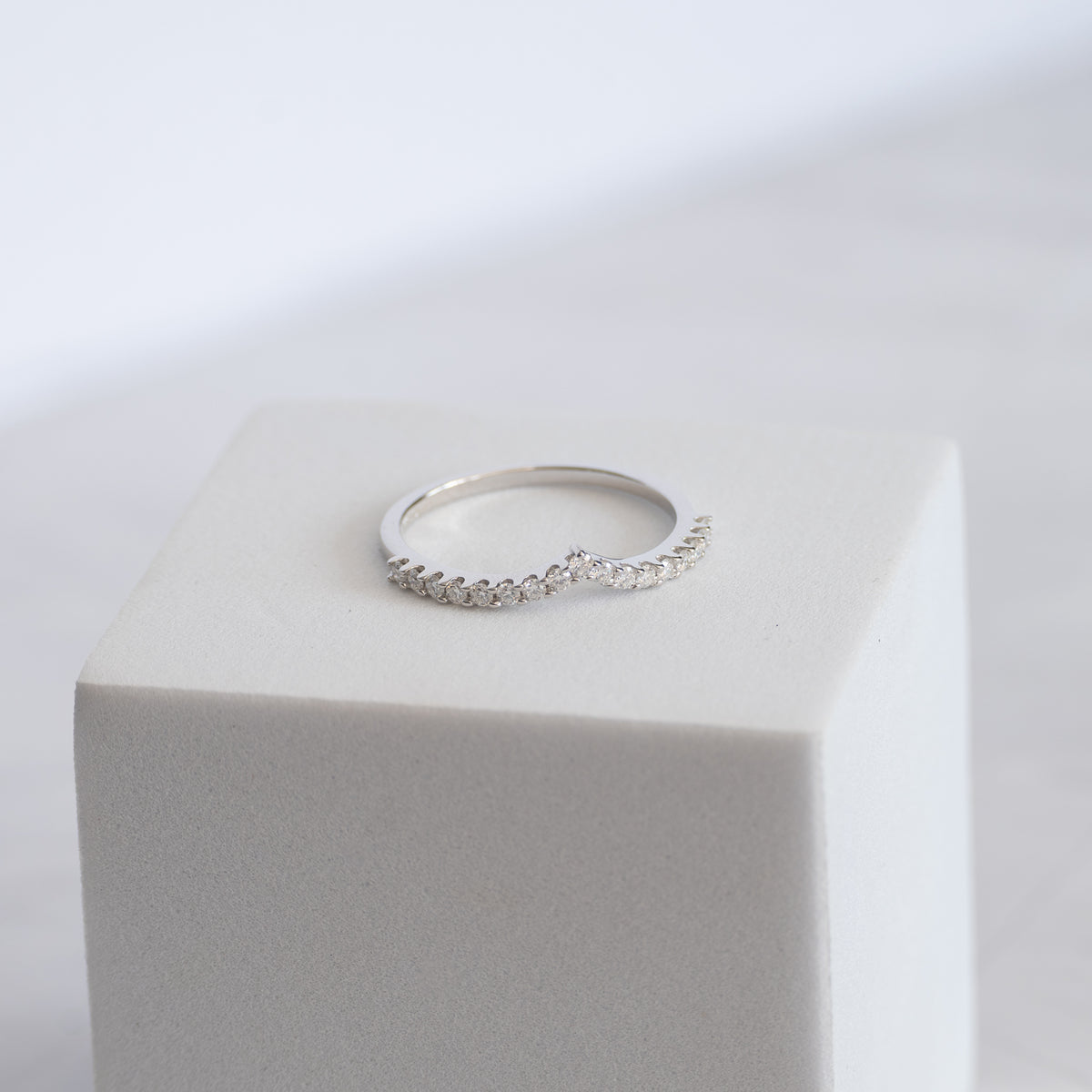 Sterling Silver Moissanite Wishbone Ring – 0.29ct