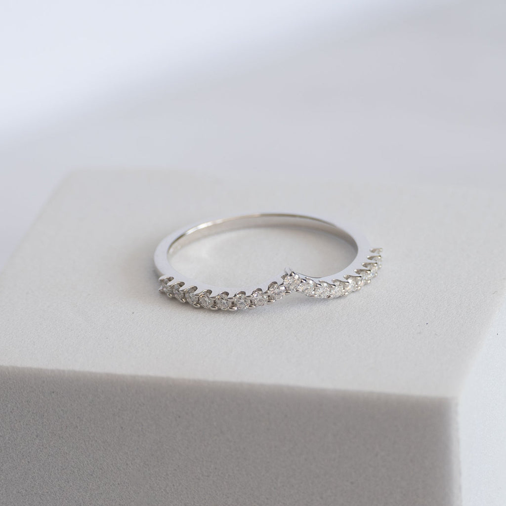Sterling Silver Moissanite Wishbone Ring – 0.29ct