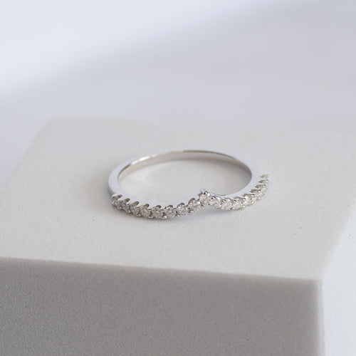 Sterling Silver Moissanite Wishbone Ring – 0.29ct