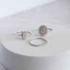 Sterling Silver 1ct Moissanite Oval Double Halo Cluster Ring – 15 x 13mm