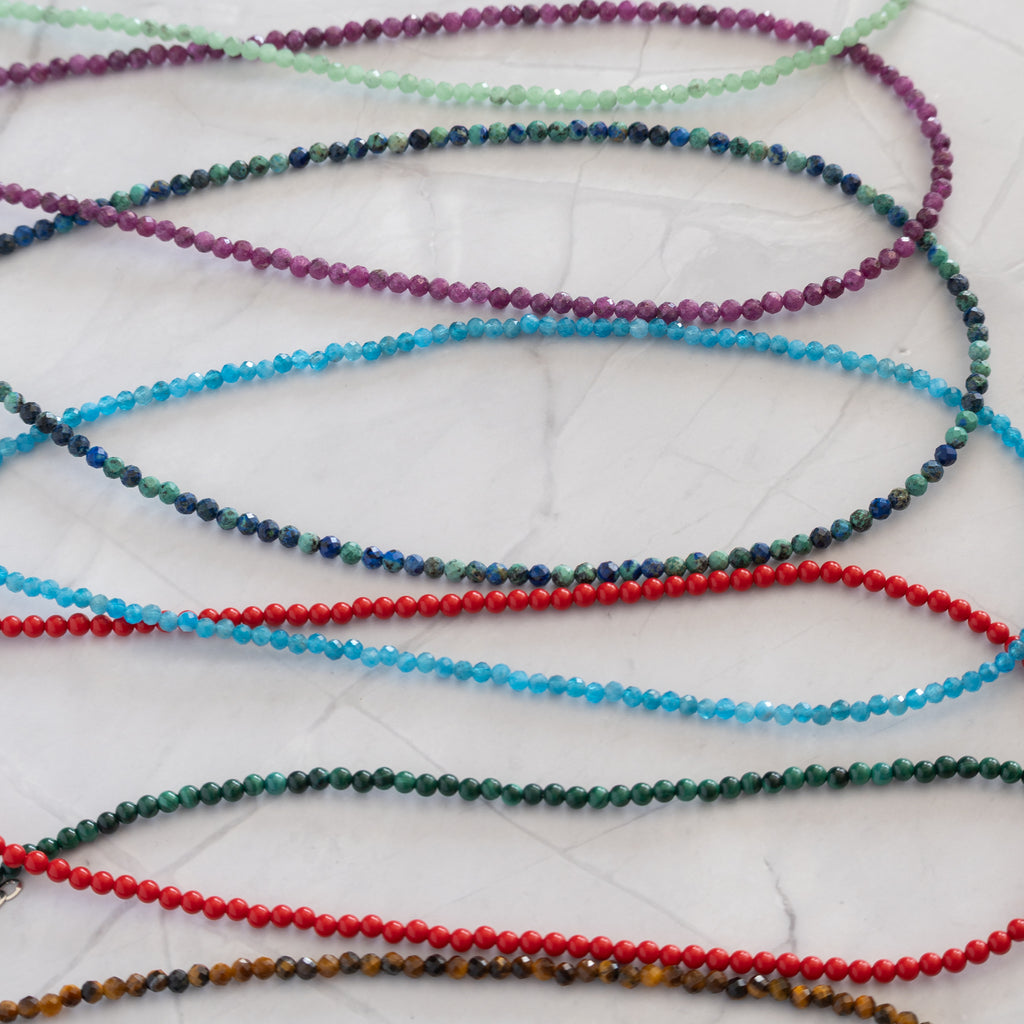 Ruby Gemstone Necklace with Sterling Silver Clasp – 3–4mm | 39–42cm