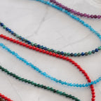 Malachite Gemstone Necklace with Sterling Silver Clasp – 3–4mm | 40–43cm