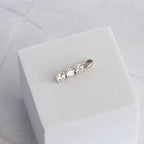Sterling Silver Three-Stone Moissanite Pendant – 1.5ct Round Brilliant-Cut Stones
