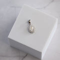 Sterling Silver Teardrop Cluster Moissanite Pendant – 1ct Oval Centre Stone