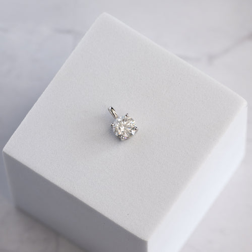 Sterling Silver Classic Solitaire Moissanite Pendant – 1ct Round Brilliant Cut