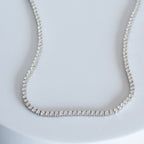 Sterling Silver Moissanite Tennis Necklace – 3mm Moissantes| 39cm