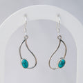Sterling Silver Turquoise Pear-Shaped Drop Earrings – 25mm - Terciany 