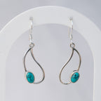 Sterling Silver Turquoise Pear-Shaped Drop Earrings – 25mm - Terciany 