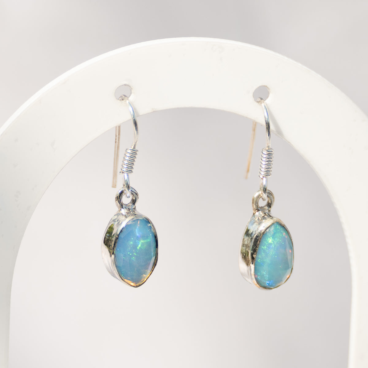 Sterling Silver Opal Drop Earrings – 26mm