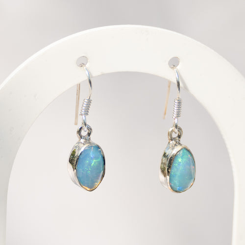 Sterling Silver Opal Drop Earrings – 26mm