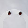 Sterling Silver Garnet Semi-Precious Stone Stud Earrings - Terciany 