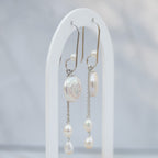 Sterling Silver Freshwater & Coin Pearl Drop Earrings – 70mm - Terciany 