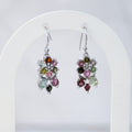 Sterling Silver Tourmaline Flower Drop Earrings – 35mm - Terciany 