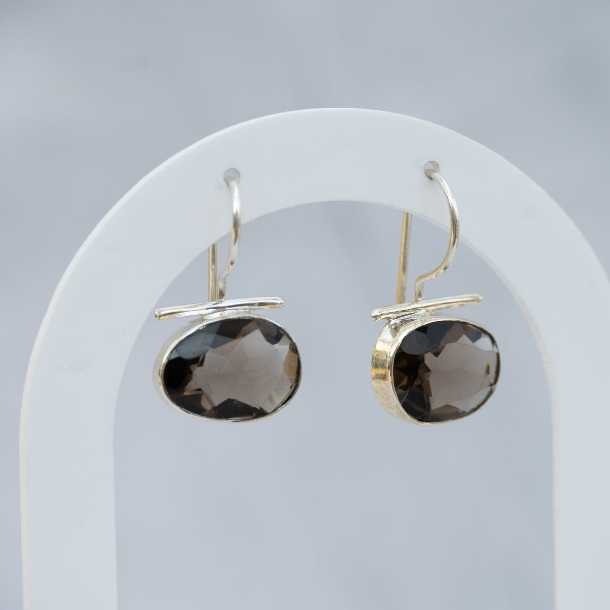 Oval Cody semi precious stone drop earrings