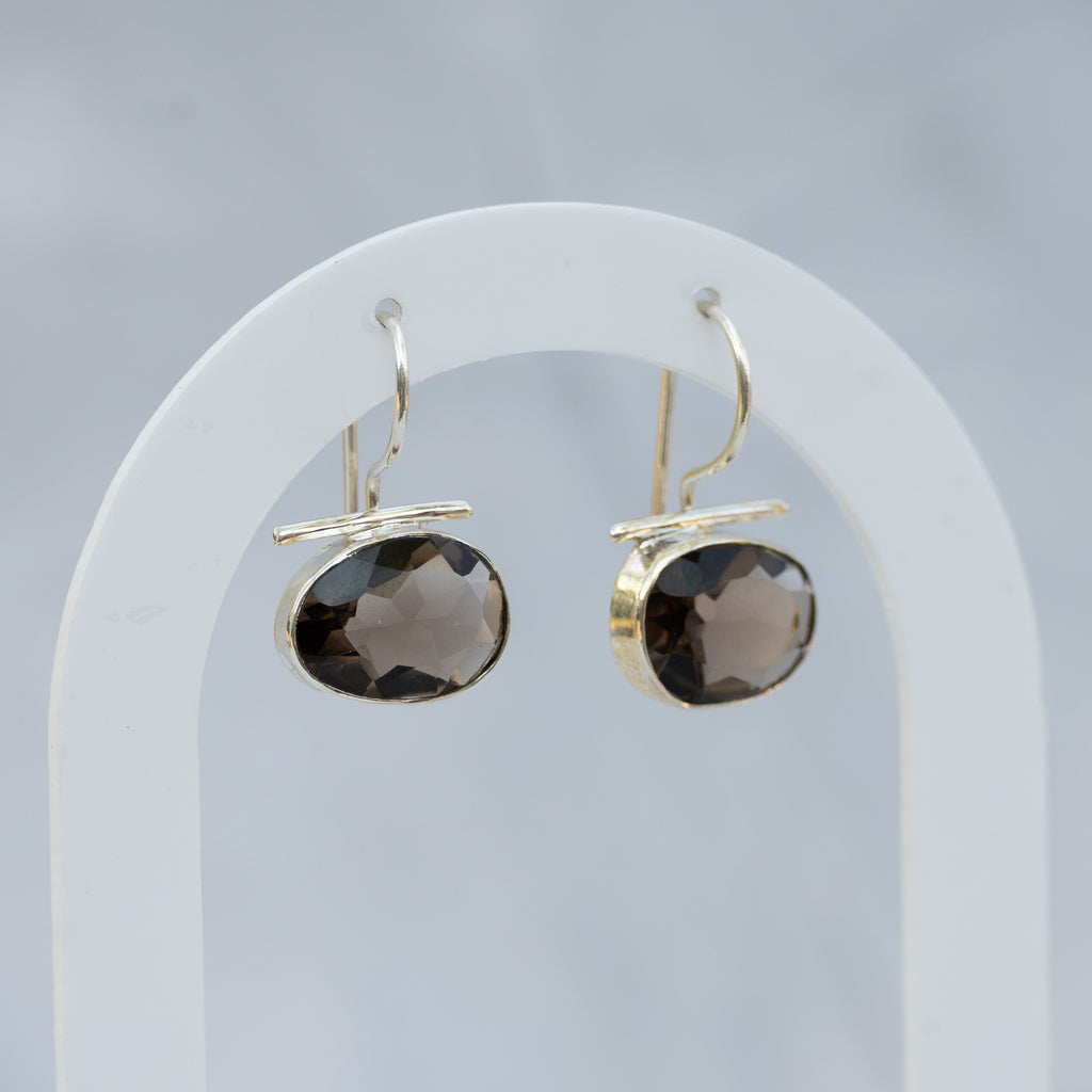 Oval Cody semi precious stone drop earrings