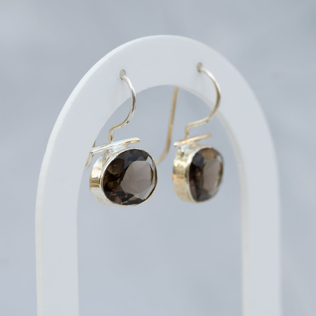Oval Cody semi precious stone drop earrings