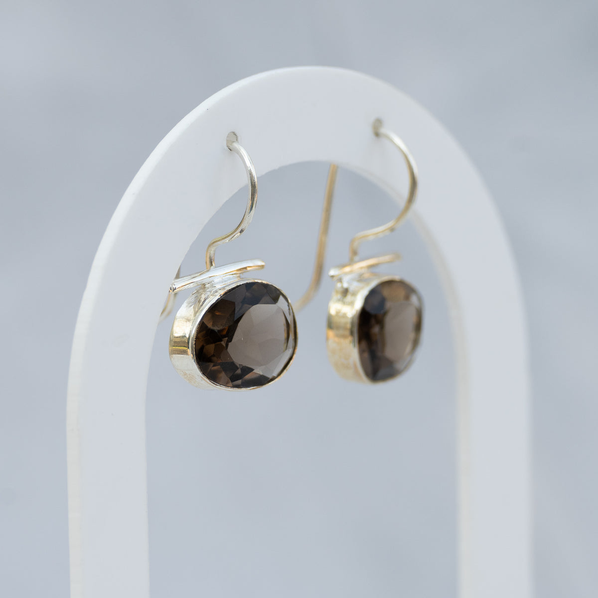 Oval Cody semi precious stone drop earrings