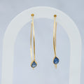 18ct Gold-Plated Sterling Silver Tanzanite Hoop Earrings – 50mm - Terciany 
