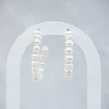 Sterling Silver Freshwater Pearl Hoop Earrings – 40mm - Terciany 