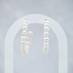 Sterling Silver Freshwater Pearl Hoop Earrings – 40mm - Terciany 