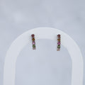 Sterling Silver Tourmaline Five-Stone Stud Earrings – 15mm - Terciany 