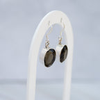 Sterling Silver Smoky Topaz Drop Earrings – 35mm - Terciany 