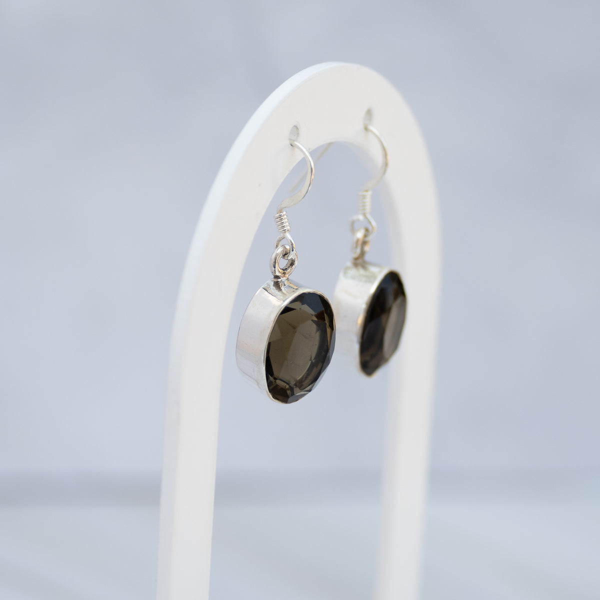 Sterling Silver Smoky Topaz Drop Earrings – 35mm