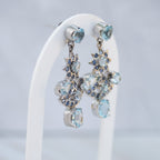 Sterling Silver Blue Topaz & Tanzanite Statement Drop Earrings – 50 x 23mm - Terciany 