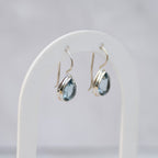 Sterling Silver Teardrop Blue Topaz Drop Earrings – 25mm - Terciany 