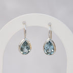Sterling Silver Teardrop Blue Topaz Drop Earrings – 25mm - Terciany 
