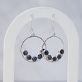 Sterling Silver Sapphire Circle Drop Earrings – 40mm - Terciany 