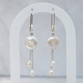 Sterling Silver Freshwater & Coin Pearl Drop Earrings – 70mm - Terciany 