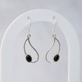 Sterling Silver Black Onyx Pear-Shaped Drop Earrings – 25mm - Terciany 