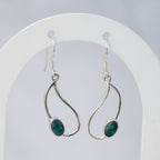 Sterling Silver Emerald Pear-Shaped Drop Earrings – 25mm - Terciany 