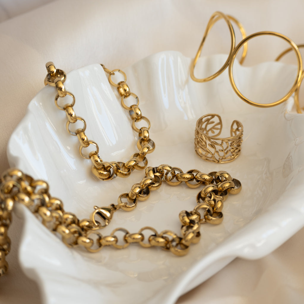Gold Circle cuff bangle