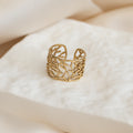 Gold open size pattern ring - Terciany 
