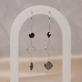 Moonstone, Garnet And Lab Chain Drop Earrings - Terciany 