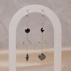 Moonstone, Garnet And Lab Chain Drop Earrings - Terciany 
