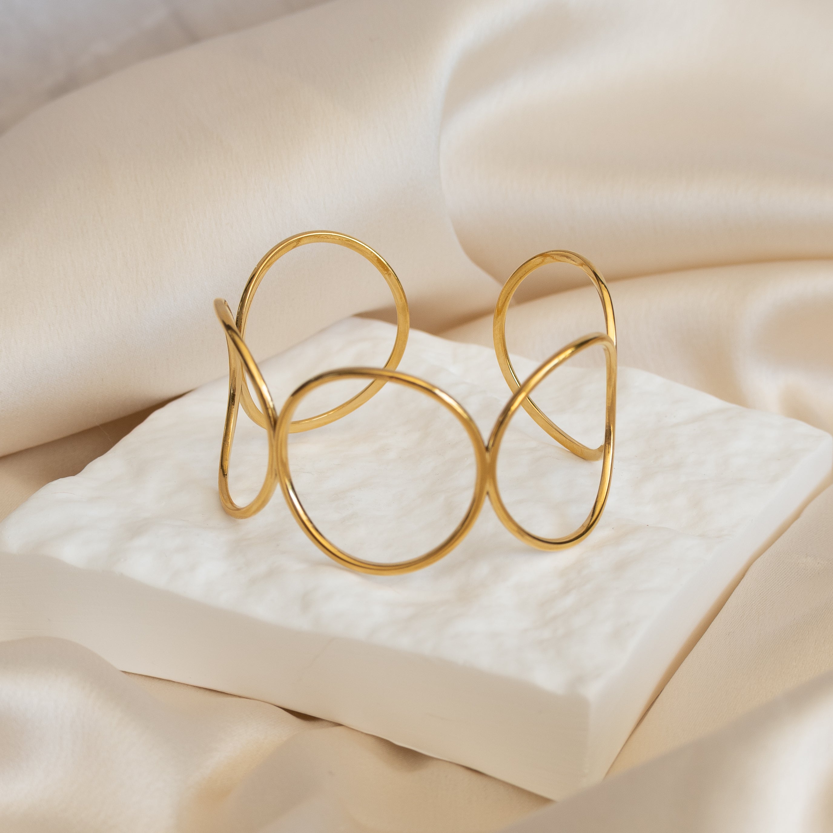Gold Circle cuff bangle